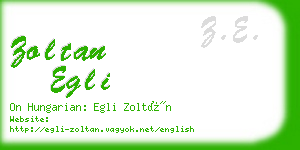 zoltan egli business card